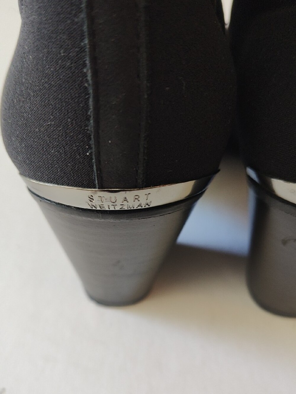 Classic Black Suede Stretch Suede Ankle Booties  Pointed-Toe Size 8 - Picture 5 of 10